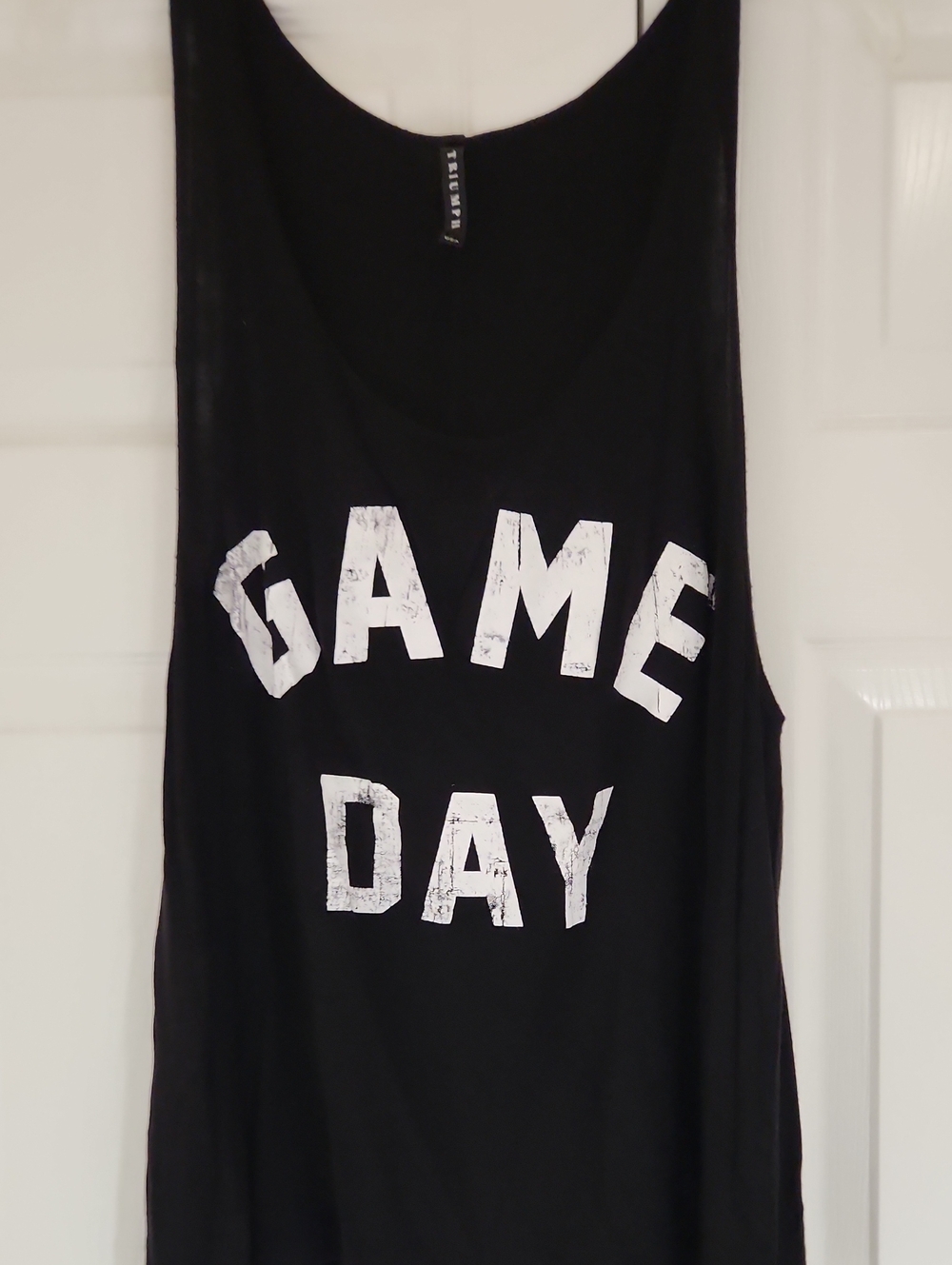 Triumph Black Tank Top with White GAME DAY Print